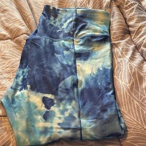 Blue Tie-Dye Leggings